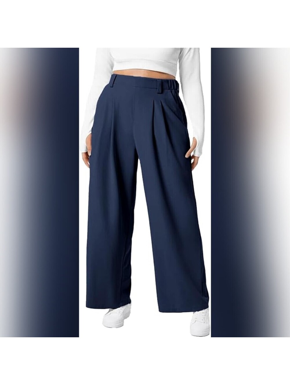 NWOT Eytino Elastic High Waist Wide Leg Palazzo Trouser Pants, 1X